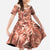 Hawaii Red Brown Tropical Leaves Family Matching Long Sleeve Bodycon Dress and Hawaiian Shirt - Polynesian Pride