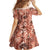 Hawaii Red Brown Tropical Leaves Family Matching Puletasi and Hawaiian Shirt - Polynesian Pride