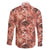 Hawaii Red Brown Tropical Leaves Family Matching Short Sleeve Bodycon Dress and Hawaiian Shirt - Polynesian Pride