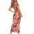 Hawaii Red Brown Tropical Leaves Family Matching Short Sleeve Bodycon Dress and Hawaiian Shirt - Polynesian Pride