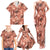 Hawaii Red Brown Tropical Leaves Family Matching Tank Maxi Dress and Hawaiian Shirt - Polynesian Pride