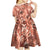 Hawaii Red Brown Tropical Leaves Kid Short Sleeve Dress - Polynesian Pride