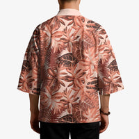 Hawaii Red Brown Tropical Leaves Kimono - Polynesian Pride