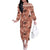 Hawaii Red Brown Tropical Leaves Off The Shoulder Long Sleeve Dress - Polynesian Pride