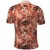 Hawaii Red Brown Tropical Leaves Polo Shirt - Polynesian Pride