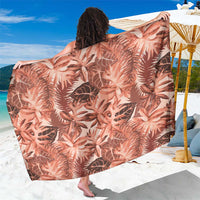 Hawaii Red Brown Tropical Leaves Sarong - Polynesian Pride