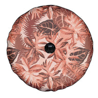 Hawaii Red Brown Tropical Leaves Spare Tire Cover - Polynesian Pride