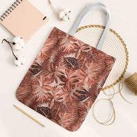 Hawaii Red Brown Tropical Leaves Tote Bag - Polynesian Pride