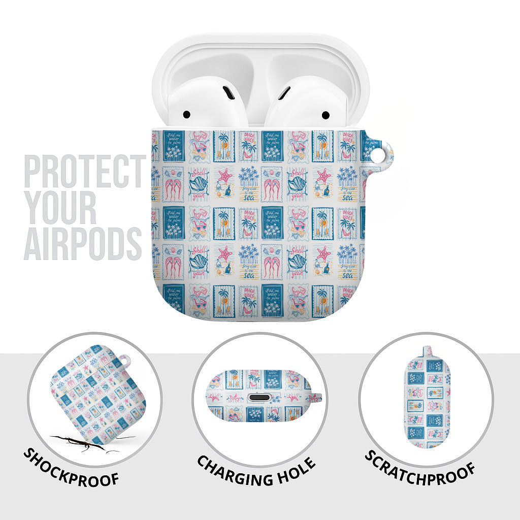 Hawaii Coastal Summer Postcard AirPods Case
