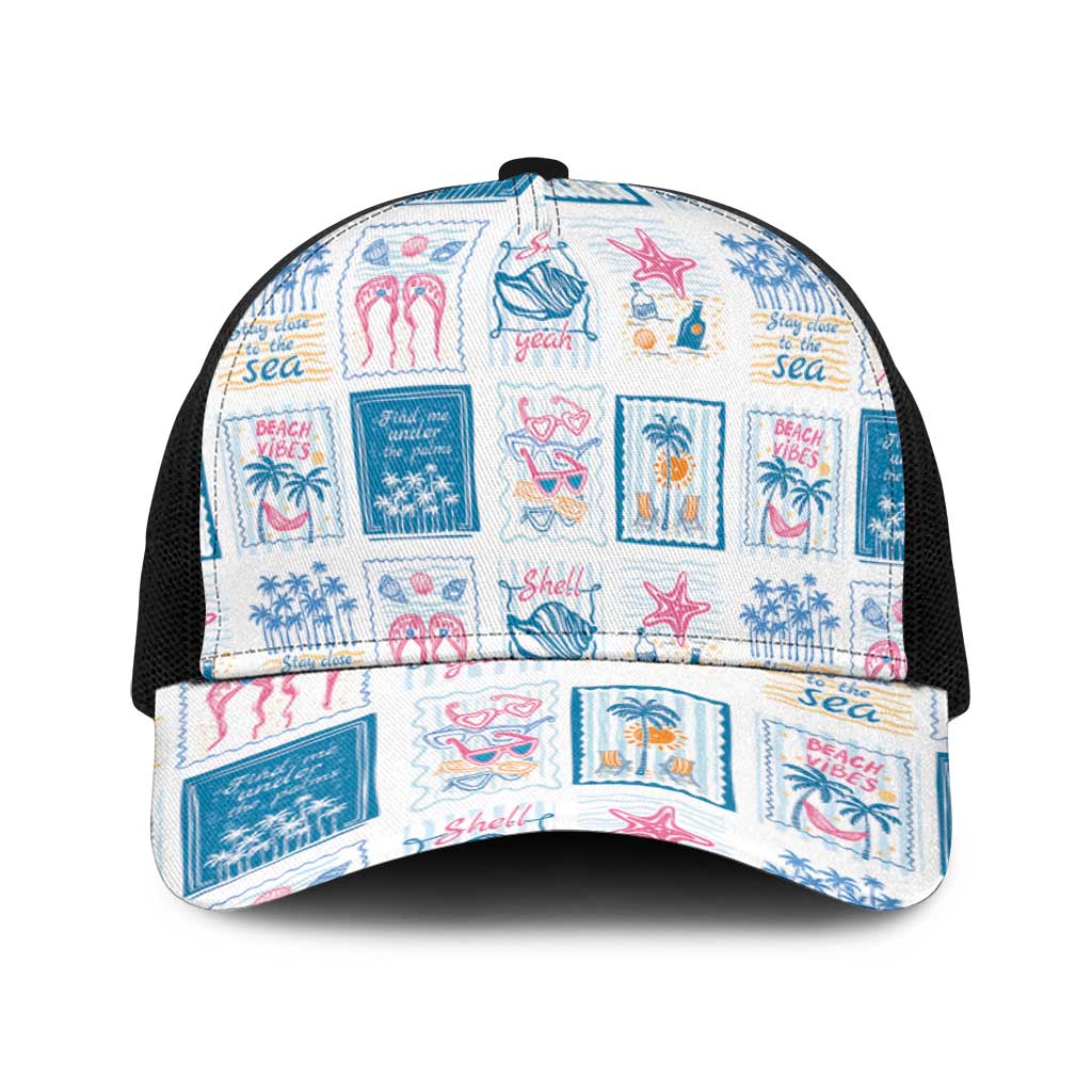 Hawaii Coastal Summer Postcard Baseball Net Cap