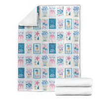 Hawaii Coastal Summer Postcard Blanket