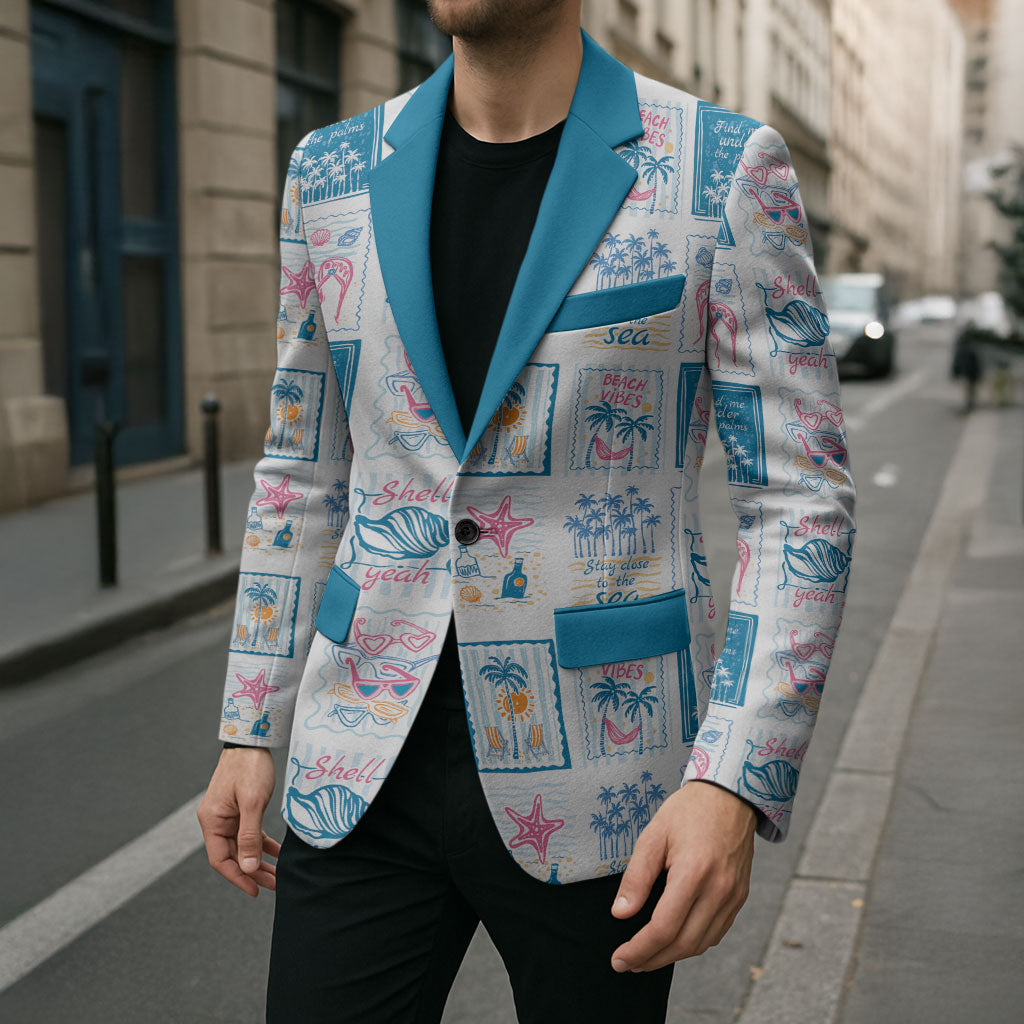 Hawaii Coastal Summer Postcard Blazer