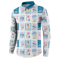 Hawaii Coastal Summer Postcard Button Sweatshirt