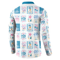 Hawaii Coastal Summer Postcard Button Sweatshirt