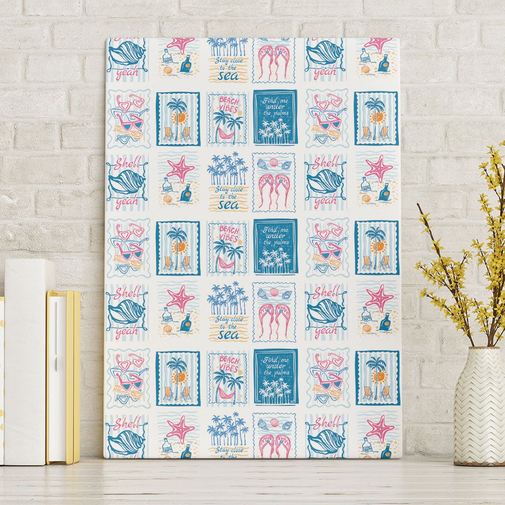 Hawaii Coastal Summer Postcard Canvas Wall Art