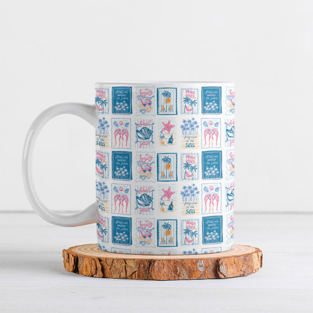 Hawaii Coastal Summer Postcard Ceramic Mug