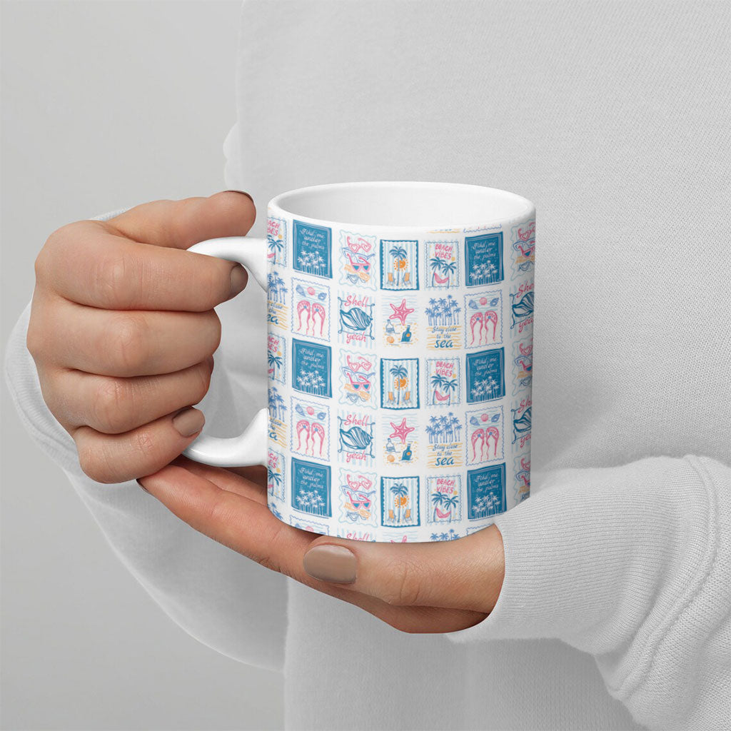 Hawaii Coastal Summer Postcard Ceramic Mug