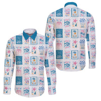 Hawaii Coastal Summer Postcard Family Matching Long Sleeve Bodycon Dress and Hawaiian Shirt