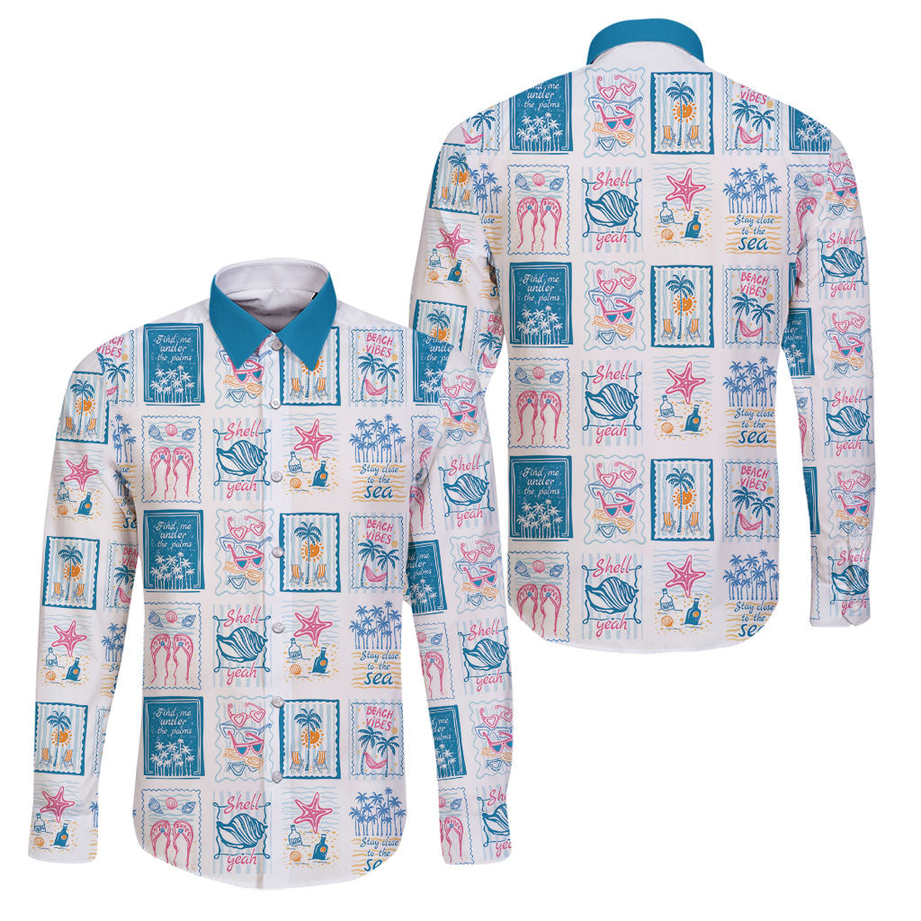 Hawaii Coastal Summer Postcard Family Matching Short Sleeve Bodycon Dress and Hawaiian Shirt