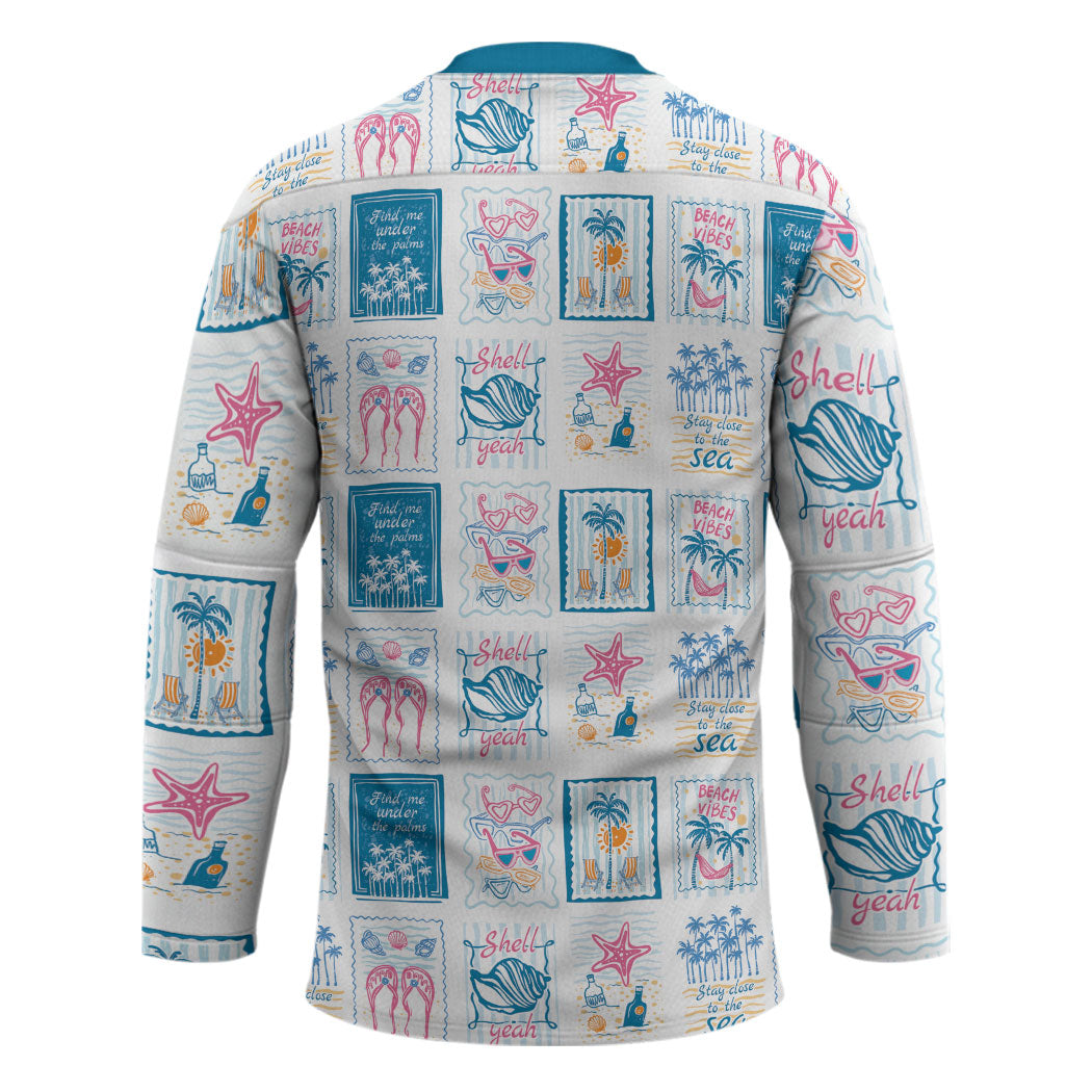 Hawaii Coastal Summer Postcard Hockey Jersey