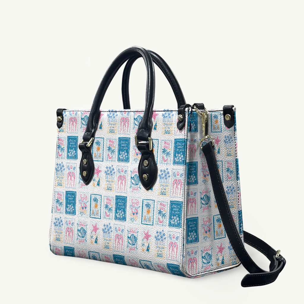 Hawaii Coastal Summer Postcard Leather Bag