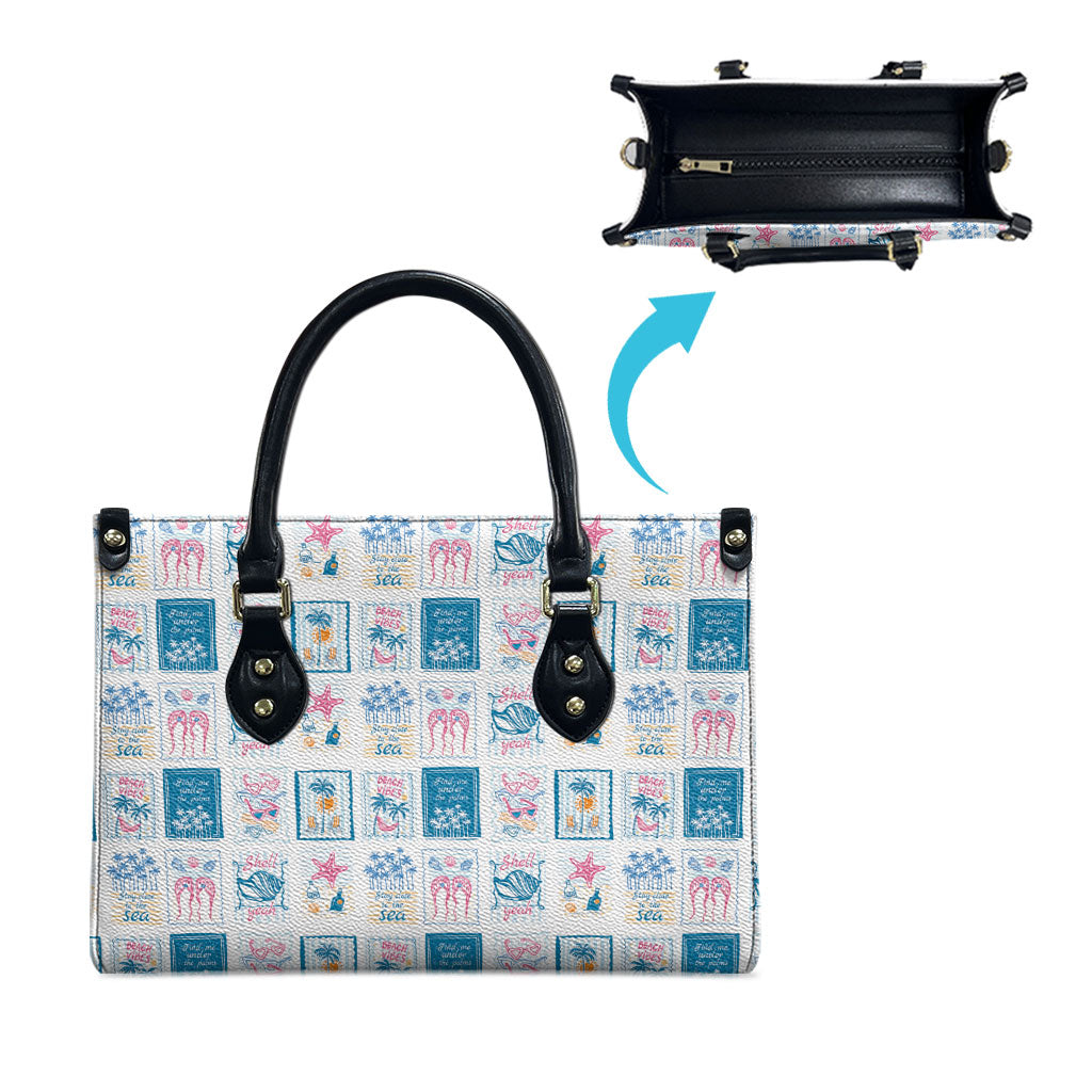 Hawaii Coastal Summer Postcard Leather Bag