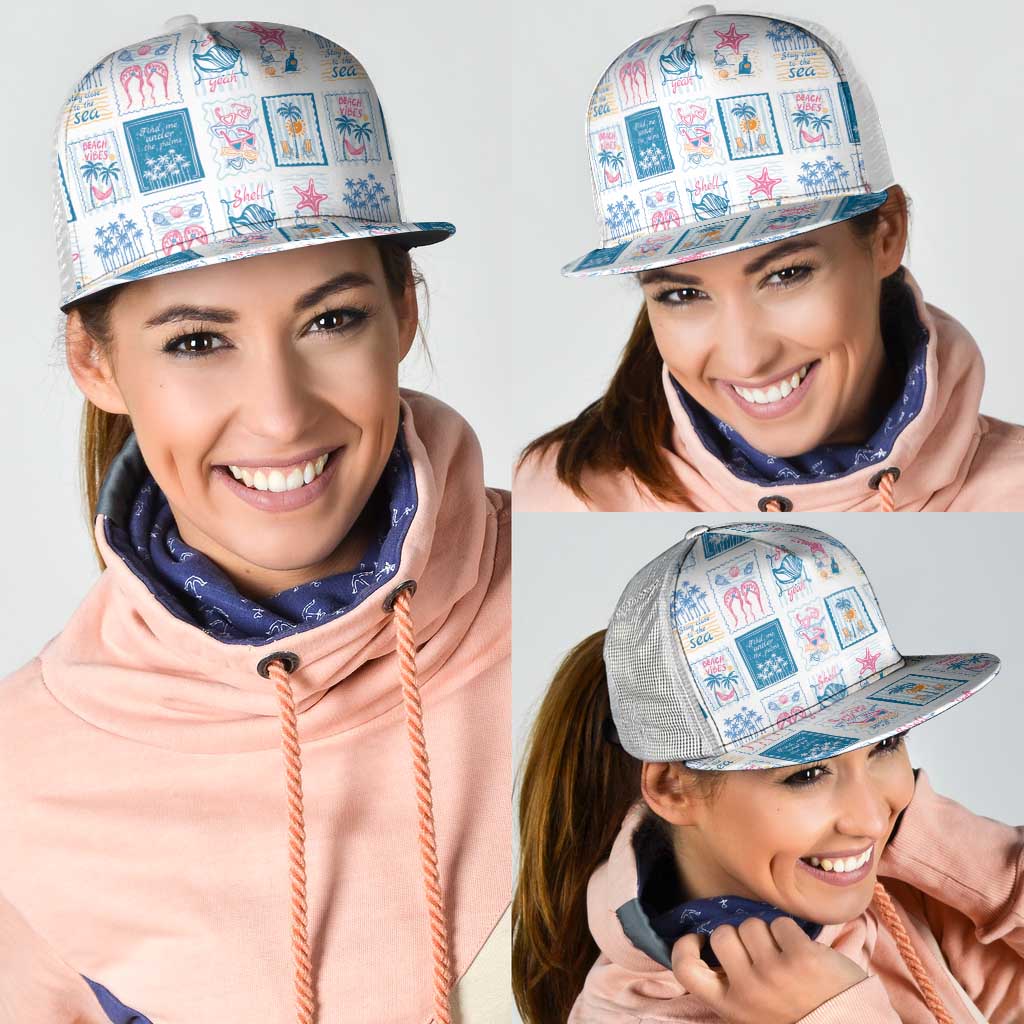 Hawaii Coastal Summer Postcard Mesh Trucker Cap