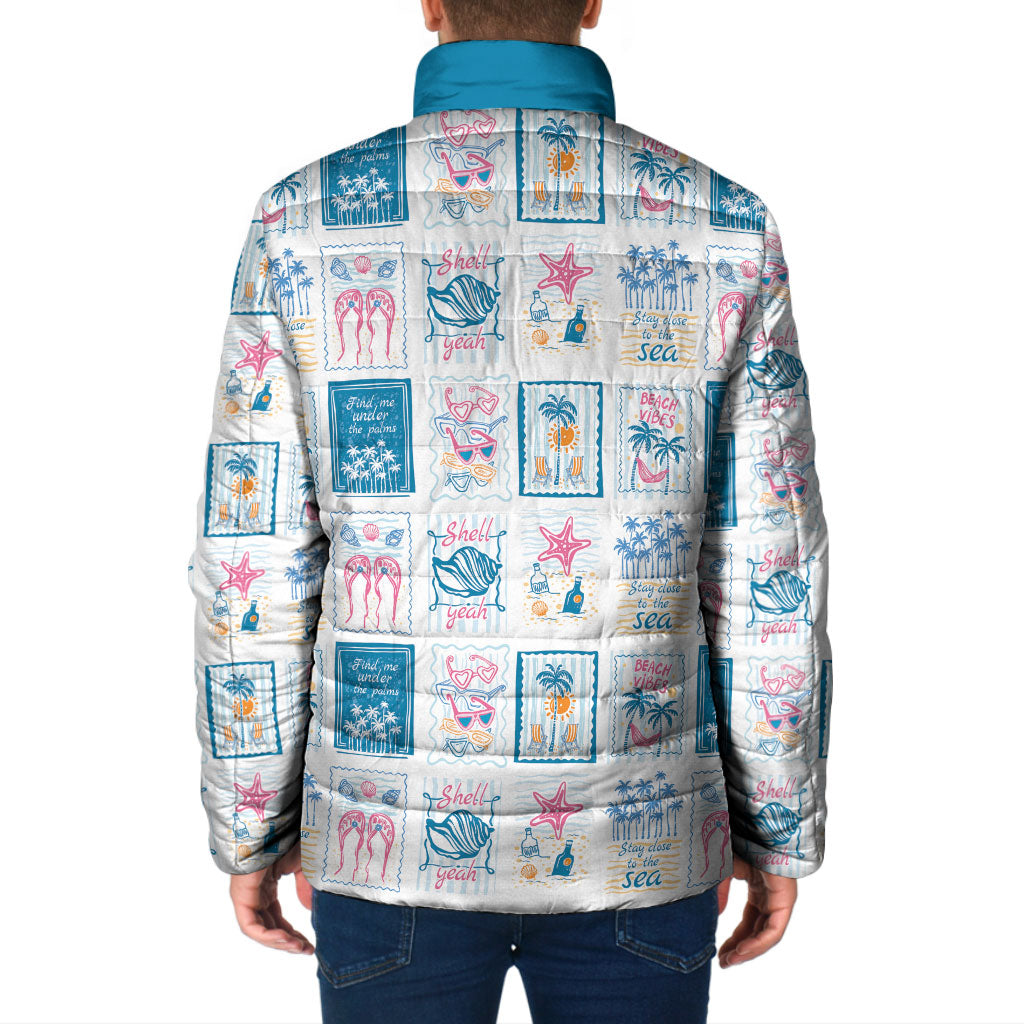 Hawaii Coastal Summer Postcard Padded Jacket