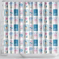 Hawaii Coastal Summer Postcard Shower Curtain