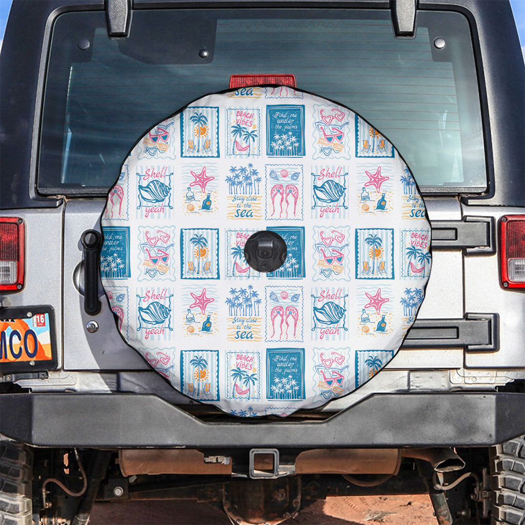 Hawaii Coastal Summer Postcard Spare Tire Cover