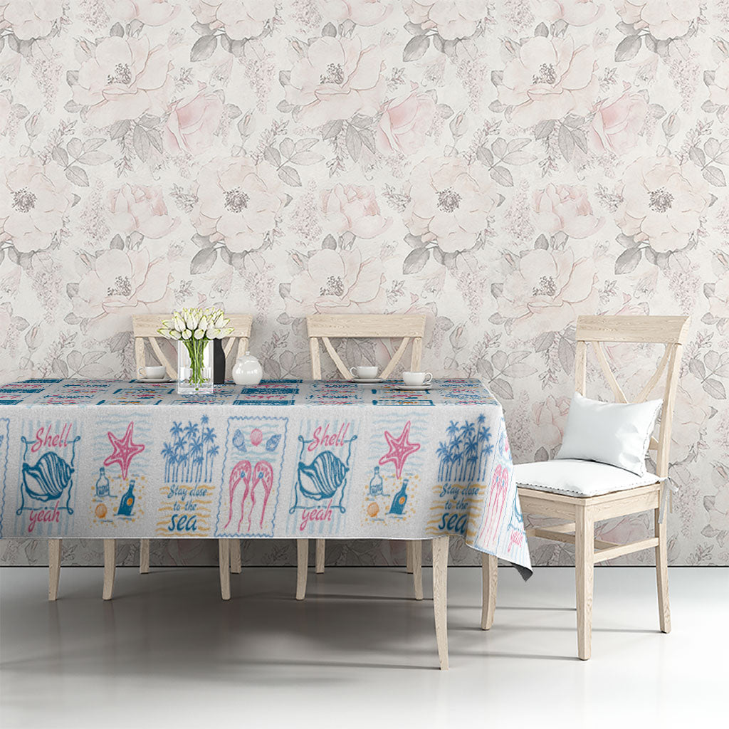 Hawaii Coastal Summer Postcard Tablecloth