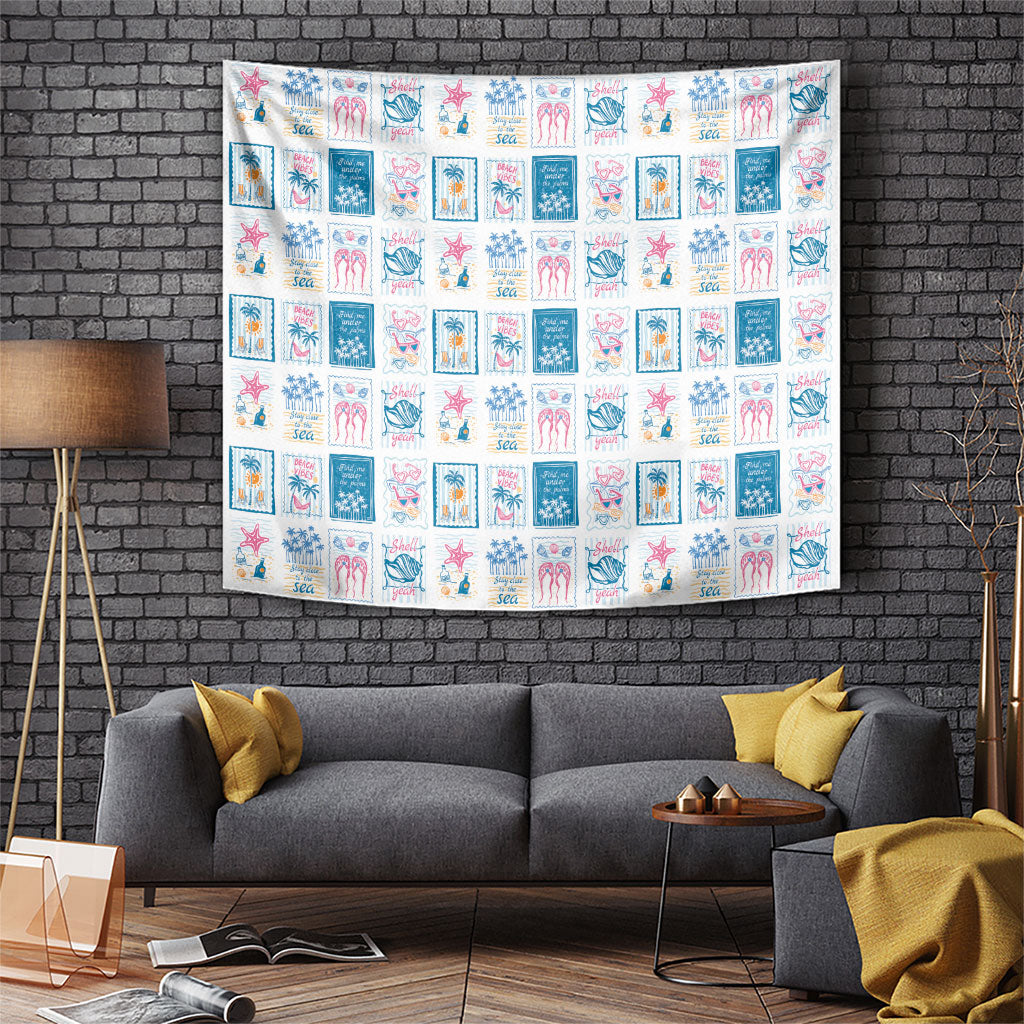 Hawaii Coastal Summer Postcard Tapestry