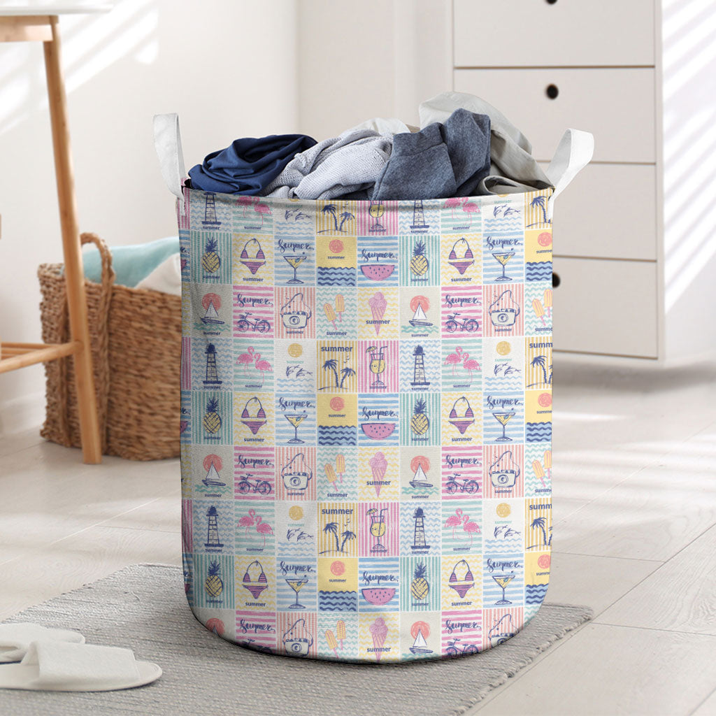 Aloha Summer Posters Grunge Textures Laundry Basket