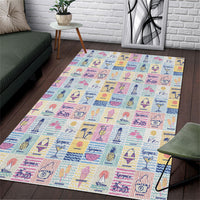 Aloha Summer Posters Grunge Textures Area Rug
