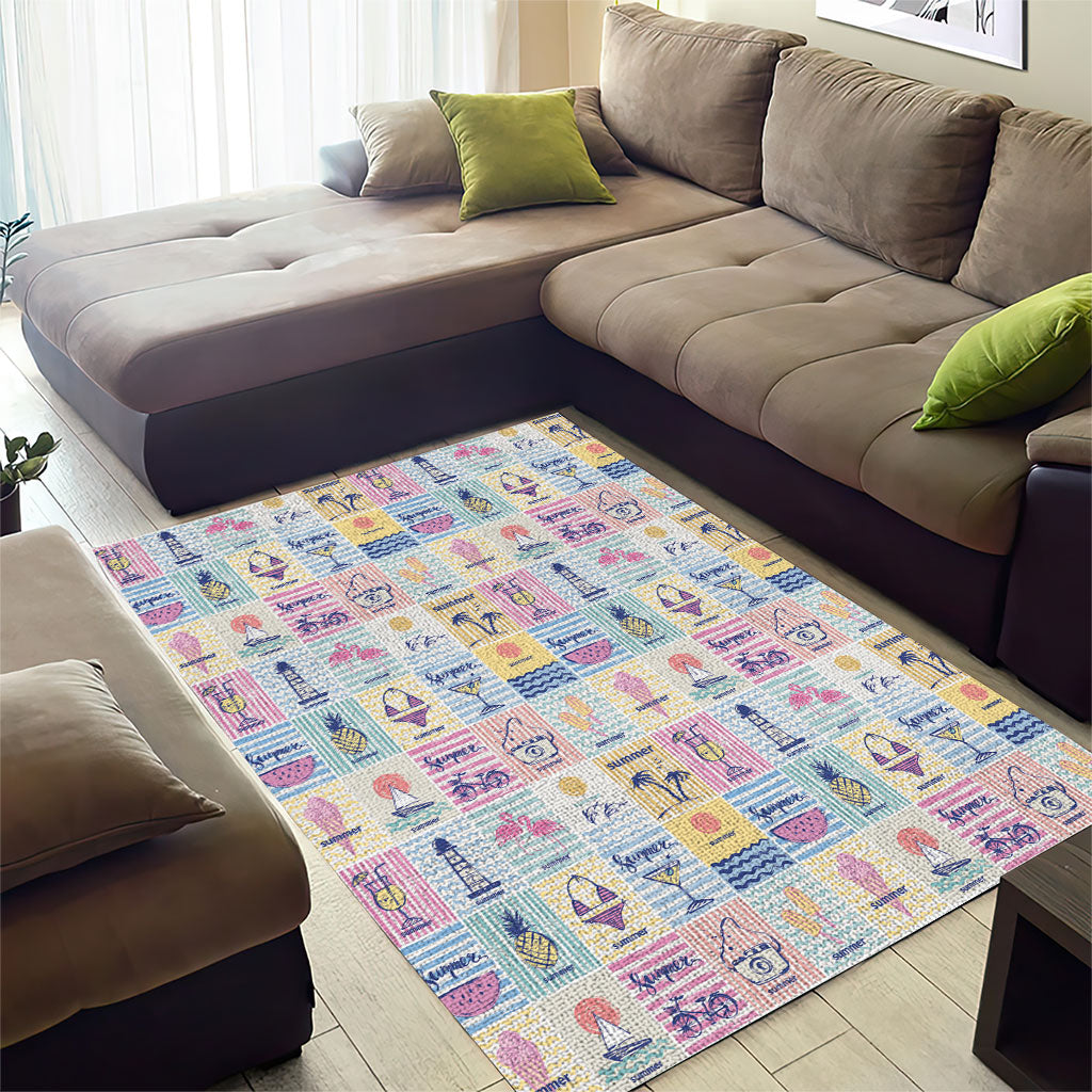 Aloha Summer Posters Grunge Textures Area Rug