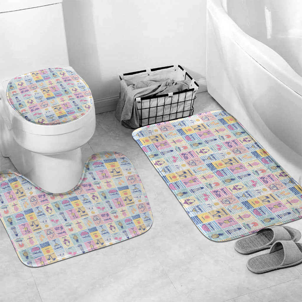 Aloha Summer Posters Grunge Textures Bathroom Set