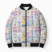 Aloha Summer Posters Grunge Textures Bomber Puffer Jacket