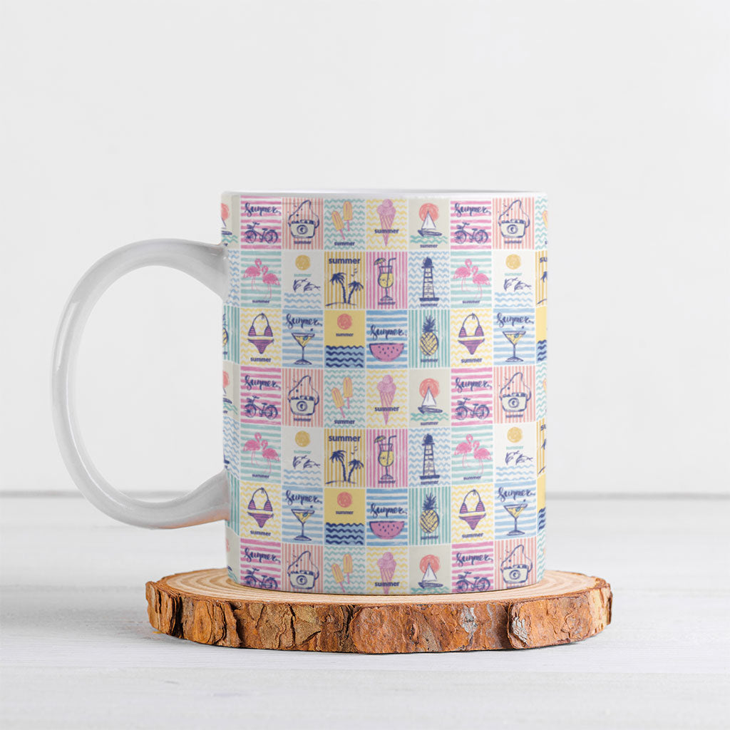 Aloha Summer Posters Grunge Textures Ceramic Mug LT01 Multicolor - Polynesian Pride