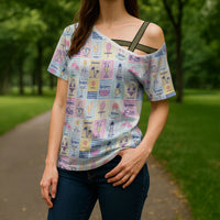 Aloha Summer Posters Grunge Textures Cross Shoulder Shirt
