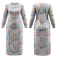 Aloha Summer Posters Grunge Textures Family Matching Long Sleeve Bodycon Dress and Hawaiian Shirt