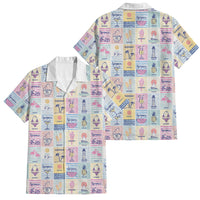 Aloha Summer Posters Grunge Textures Family Matching Off The Shoulder Long Sleeve Dress and Hawaiian Shirt