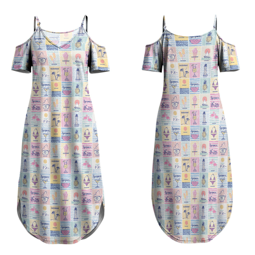 Aloha Summer Posters Grunge Textures Family Matching Summer Maxi Dress and Hawaiian Shirt
