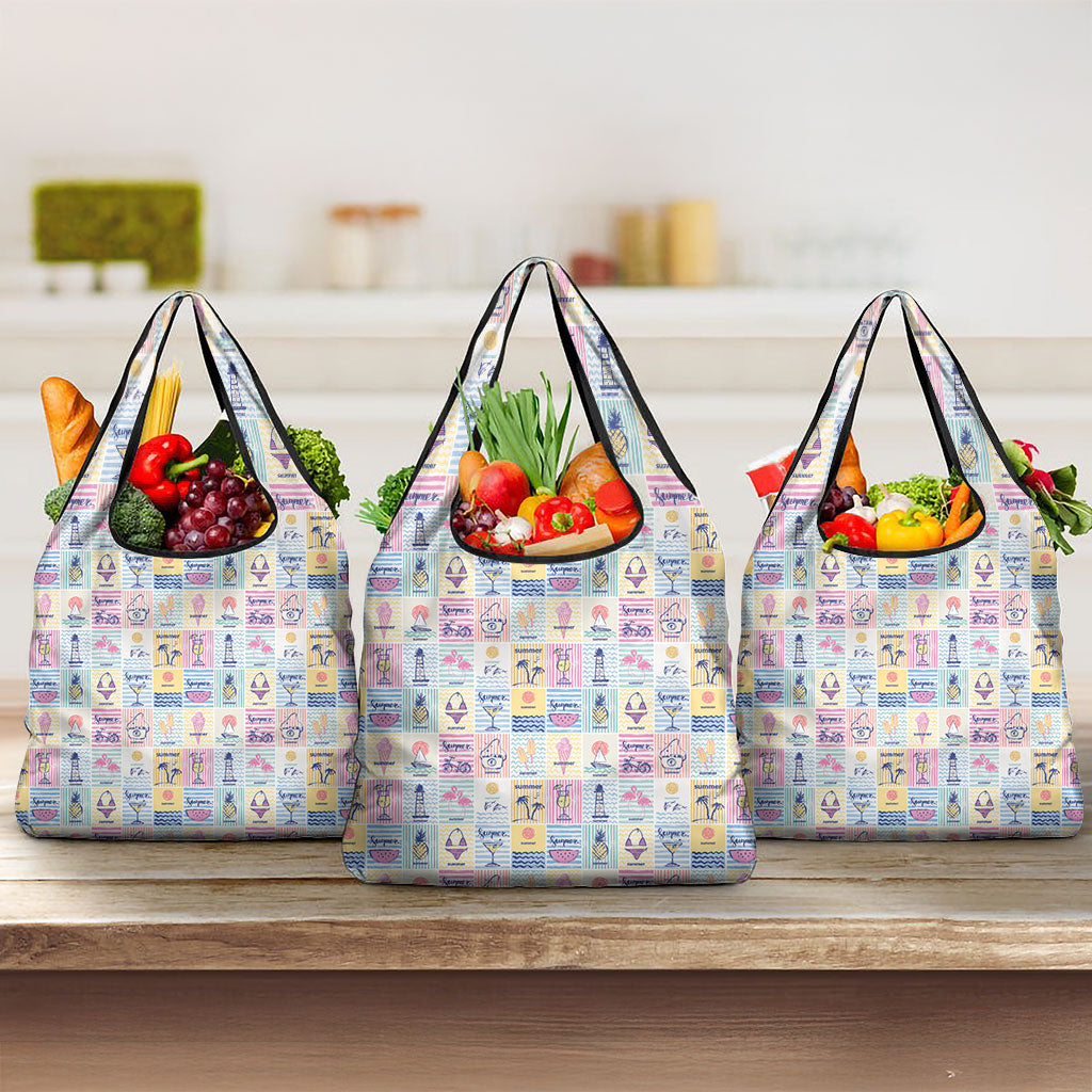 Aloha Summer Posters Grunge Textures Grocery Bag