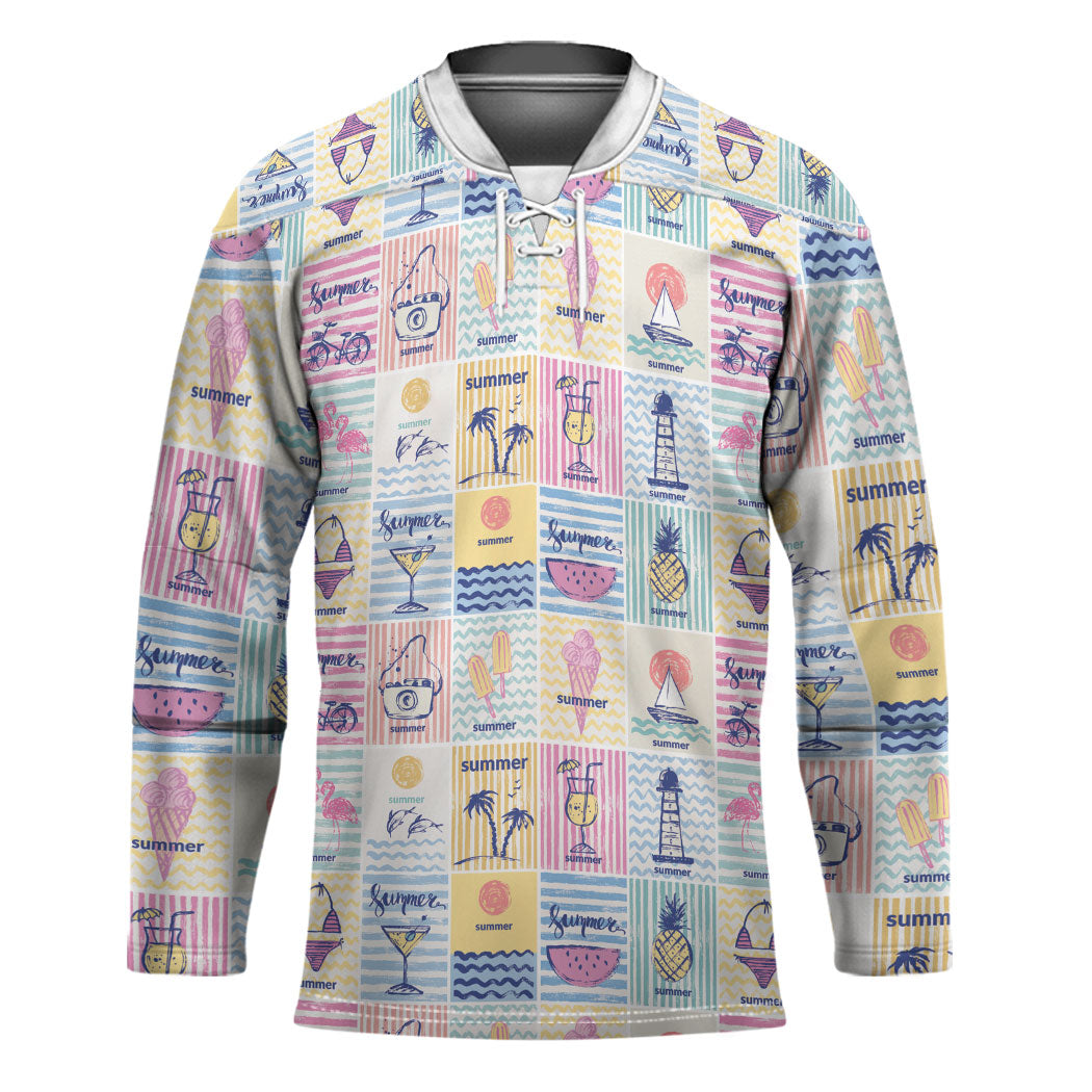 Aloha Summer Posters Grunge Textures Hockey Jersey