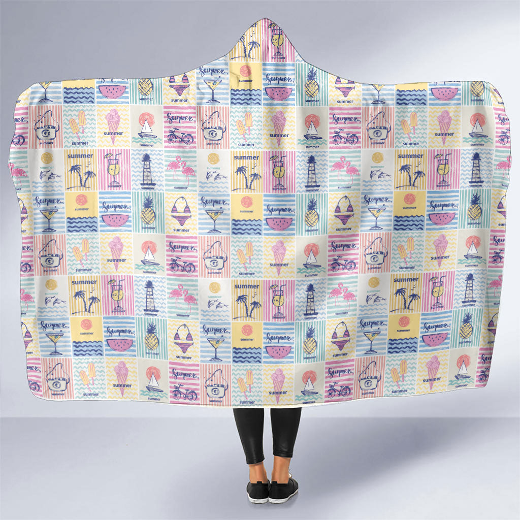 Aloha Summer Posters Grunge Textures Hooded Blanket