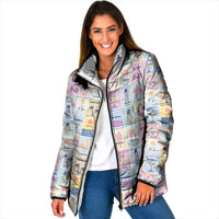 Aloha Summer Posters Grunge Textures Padded Jacket