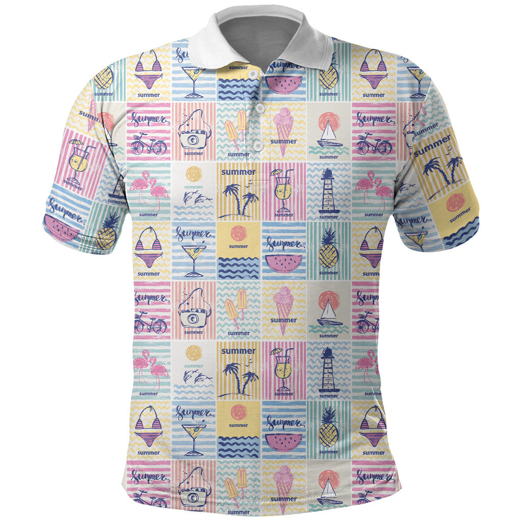Aloha Summer Posters Grunge Textures Polo Shirt
