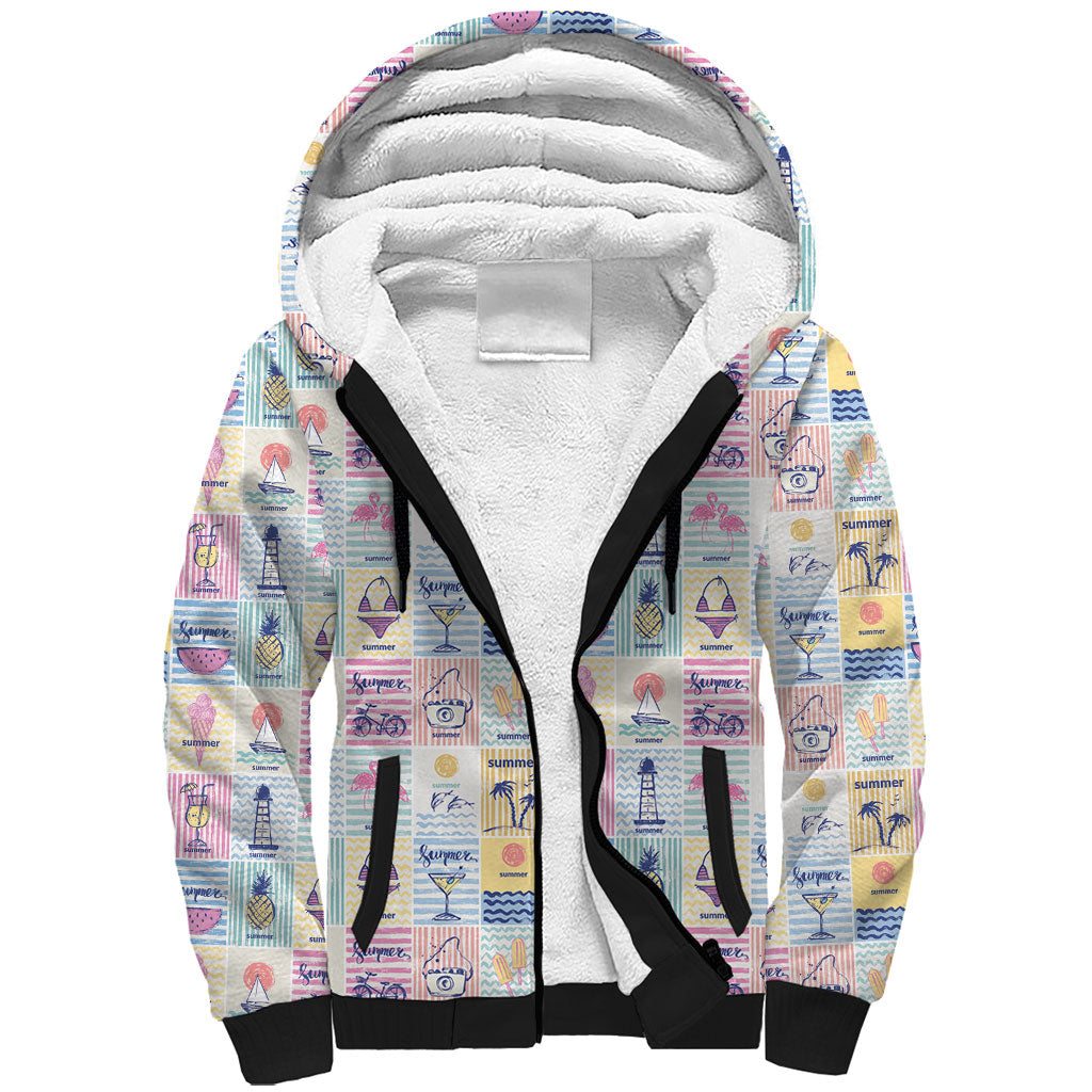 Aloha Summer Posters Grunge Textures Sherpa Hoodie