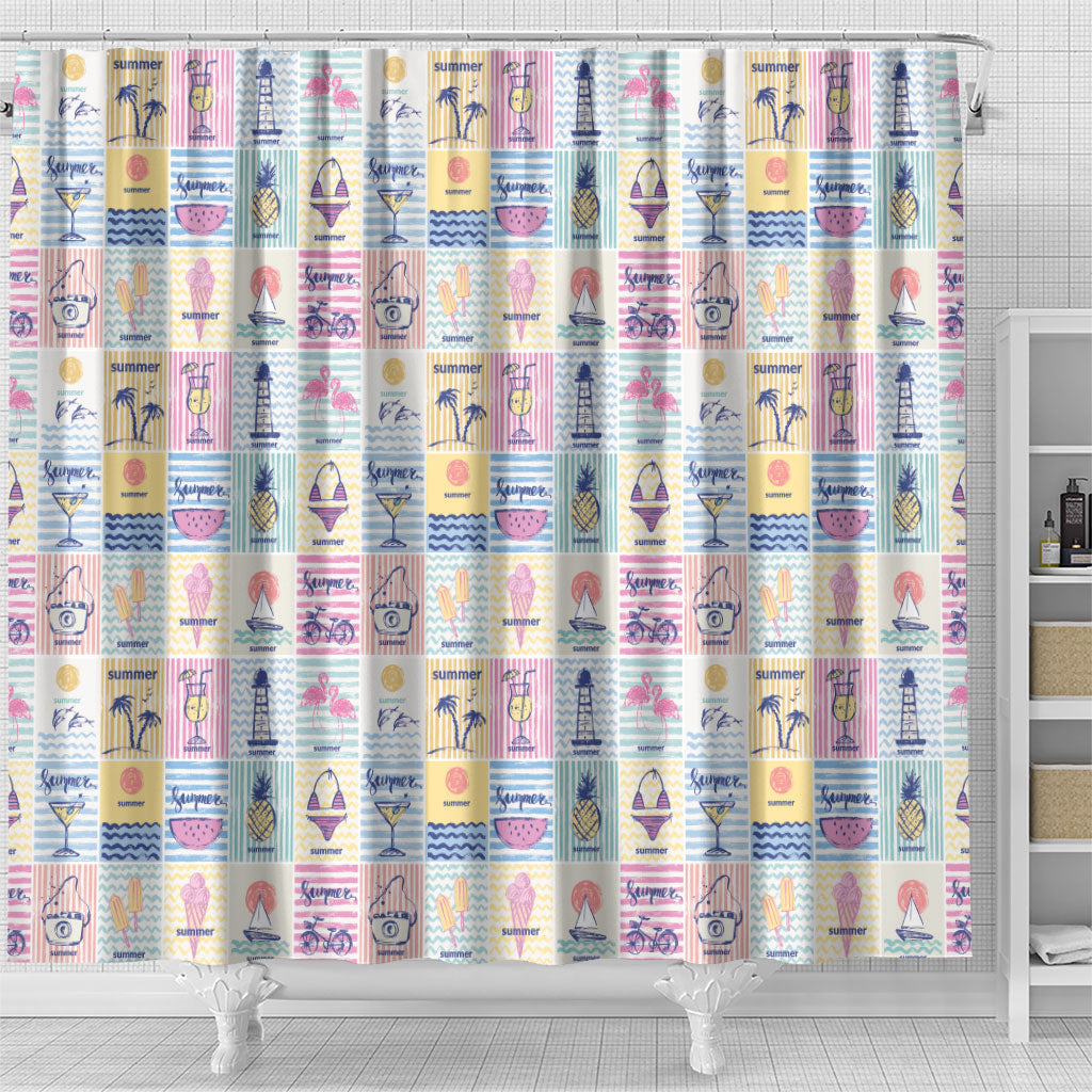 Aloha Summer Posters Grunge Textures Shower Curtain