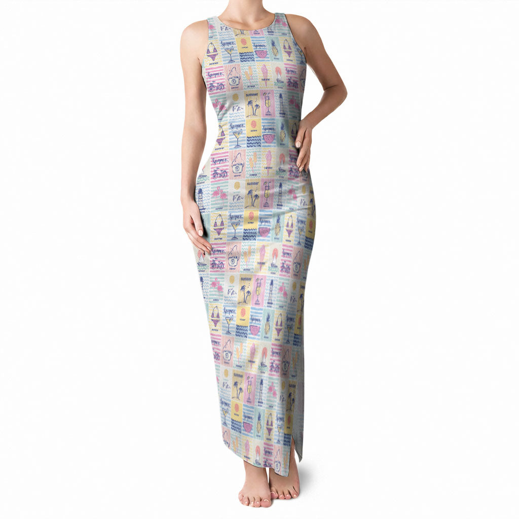 Aloha Summer Posters Grunge Textures Tank Maxi Dress